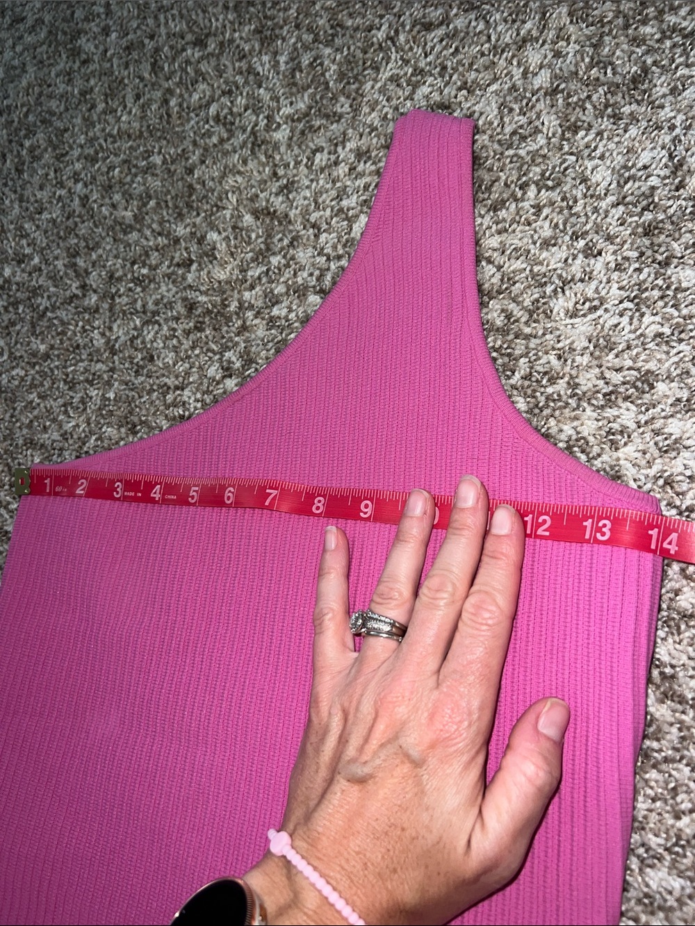 Simply Jules Slimming Ribbed One-Shoulder Pink Women’s Dress Top Size SMALL - Picture 10 of 12